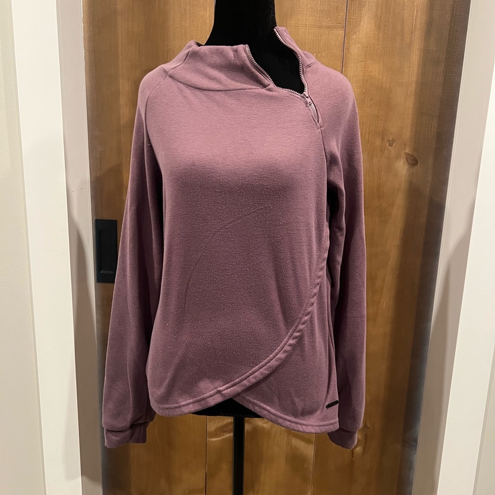 Asymmetrical Zip Pullover in Mauve